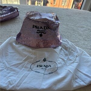 Prada Lavender Sequin Bucket Hat